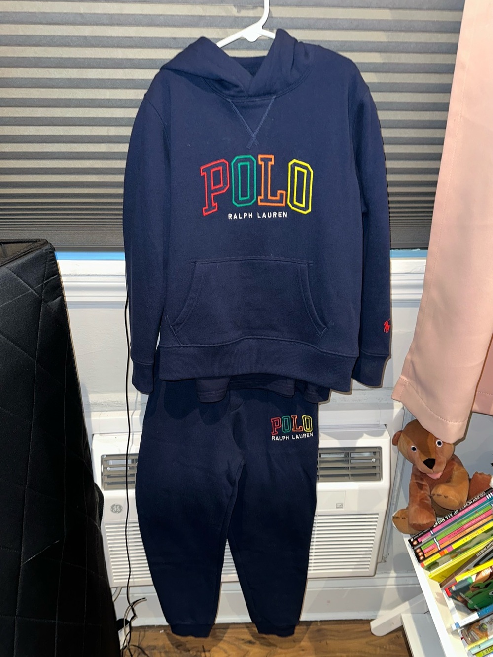 3 piece Polo by Ralph Lauren embroidered Spell out Hoody, sweatpants & T set